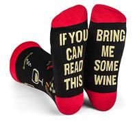 Lavley Uomo se riesci a leggere questo bring me socks - birra, bacon, taco, tè - calzini divertenti per il regalo della novità - e donne taglia unica vino