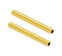 LAVMHAB Tubo rotondo in ottone, 10 mm di diametro esterno x 1,5 mm di spessore della parete x 200 mm di lunghezza, tubi rotondi in ottone senza cuciture, per artigianato fai da te (2 pezzi)