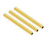 LAVMHAB Tubo rotondo in ottone, 8 mm di diametro esterno x 1 mm di spessore della parete x 200 mm di lunghezza, tubi rotondi in ottone senza cuciture, per artigianato fai da te (3 pezzi)