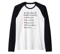 Lavora per Gesù I benefici Sono incredibili Fede Cristiana degli Uomini Maglia con Maniche Raglan