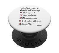 Lavora per Gesù I benefici sono incredibili Fede cristiana degli uomini PopSockets PopGrip Adesivo
