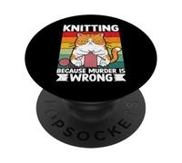 Lavorare a maglia perché l'omicidio è sbagliato PopSockets PopGrip Adesivo