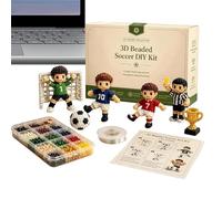 Lavoretti Con Perline Per Bambini - Fai Da Te Ornamento Da Scrivania Calciatore 3D | Con Istruzioni Kit Per Creare Figure Con Perline Colorate - Per Bambini Ragazzi Adulti Principianti Decorazione Cas