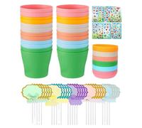 Lavoretti Primaverili per Bambini Regalini Fai da Te Divertenti e Colorati | Set Mini Vasi Da Fiori Con Adesivi Per Bambini 4 Anni Aula Scuola 'Infanzia Casa Festa Festa a Mamma