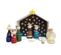 Lavoretto Della Scena Della Natività,Set Per Lavoretti Natalizi Fatto A Mano | Set Presepe Con Bottoni Fatto A Mano,Per Interni Esterni Feste Natalizie Terrazzo Prato Portico Giardino Cortile