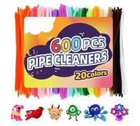 Lavori di pulizia per pipa - Steli di ciniglia, accessori per l'arte per bambini, colorati e creativi, fai da te per le ragazze | Materiale per progetti festivali per la decorazione della casa