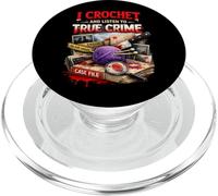 Lavoro all'uncinetto e ascolto True Crime Crocheters Craft Hobby PopSockets PopGrip per MagSafe
