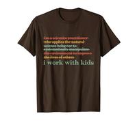 Lavoro con i Bambini ABA Applicato Comportamento Analisi Comportamentale Spec Maglietta, Uomo, Marrone, L