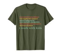 Lavoro con i Bambini ABA Applicato Comportamento Analisi Comportamentale Spec Maglietta, Uomo, Oliva, L