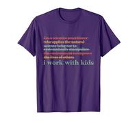 Lavoro con i Bambini ABA Applicato Comportamento Analisi Comportamentale Spec Maglietta, Uomo, Viola, L