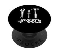 Lavoro con un mucchio di strumenti Divertente operaio edile PopSockets PopGrip Adesivo