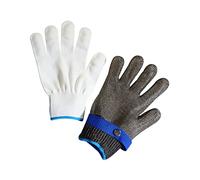 Lavoro di Sicurezza Regolabili Antitaglio e Resistenti Ai Graffi per la Lavorazione degli Alimenti Uso in Cucina Acciaio Inossidabile e Nylon 2 Pezzi (GRAY)