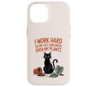 Lavoro duro in modo che il mio gatto possa abbattere le piante - Divertente retrò Custodia per iPhone 14