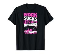 Lavoro Fa schifo Andiamo a Santa Monica Floral Surf Vacation Maglietta