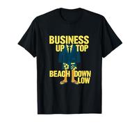 Lavoro Play Balance Business Up Top Beach Down Low Print Maglietta