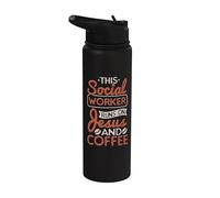 Lavoro sociale Questo assistente sociale corre su Gesù e caffè Stainless Steel Insulated Water Bottle