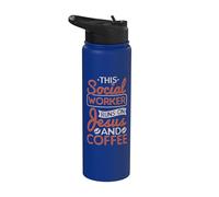 Lavoro sociale Questo assistente sociale corre su Gesù e caffè Stainless Steel Insulated Water Bottle