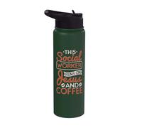 Lavoro sociale Questo assistente sociale corre su Gesù e caffè Stainless Steel Insulated Water Bottle