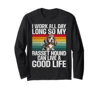 Lavoro Tutto Il Giorno Il Mio Basset Hound può Vivere Un Buon Basset Hound Maglia a Manica