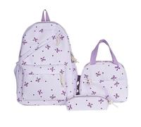 lavoro Zaino con fiocco 2025, set da 3 pezzi for adolescenti, con borsa for il pranzo e astuccio. Zaino bello e pratico con capacità for laptop. Ritorno a scuola