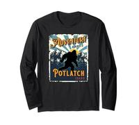 L'avventura a Big Foot di Potlatch Idaho Sasquatch Ti aspetta Come Souvenir Maglia a Manica