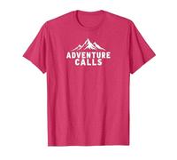 L'avventura chiama Mountain Peaks Outdoor Explorer Maglietta, Uomo, Rosso mélange, XXL