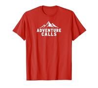 L'avventura chiama Mountain Peaks Outdoor Explorer Maglietta, Uomo, Rosso, XL