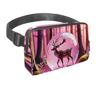 L'avventura senza sforzo ti aspetta, marsupio da viaggio per uomini e donne, una borsa a tracolla per corsa, passeggiate, escursionismo e ciclismo, sfera di cristallo di cervo, Multicolore#02,