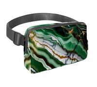 L'avventura senza sforzo ti aspetta, marsupio da viaggio per uomini e donne, una borsa a tracolla per corsa, passeggiate, escursionismo e ciclismo, texture marmo verde, Multicolore#06,