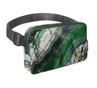 L'avventura senza sforzo ti aspetta, marsupio da viaggio per uomini e donne, una borsa a tracolla per corsa, passeggiate, escursionismo e ciclismo, texture marmo verde, Multicolore#05,