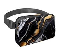 L'avventura senza sforzo ti aspetta, marsupio da viaggio per uomini e donne, una borsa a tracolla per corsa, passeggiate, escursionismo e ciclismo, texture marmo verde, Multicolore#03,