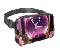 L'avventura senza sforzo ti aspetta, marsupio da viaggio per uomini e donne, una borsa a tracolla per corsa, passeggiate, escursionismo e ciclismo, sfera di cristallo di cervo, Multicolore#01,
