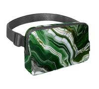 L'avventura senza sforzo ti aspetta, marsupio da viaggio per uomini e donne, una borsa a tracolla per corsa, passeggiate, escursionismo e ciclismo, texture marmo verde, Multicolore#04,