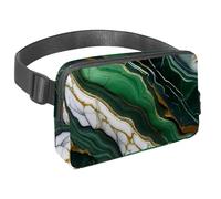 L'avventura senza sforzo ti aspetta, marsupio da viaggio per uomini e donne, una borsa a tracolla per corsa, passeggiate, escursionismo e ciclismo, texture marmo verde, Multicolore#01,