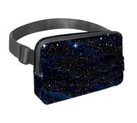 L'avventura senza sforzo ti aspetta, marsupio da viaggio per uomini e donne, una borsa a tracolla per corsa, passeggiate, escursionismo e ciclismo, cielo stellato nero, Multicolore#01,