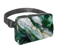 L'avventura senza sforzo ti aspetta, marsupio da viaggio per uomini e donne, una borsa a tracolla per corsa, passeggiate, escursionismo e ciclismo, texture marmo verde, Multicolore#07,