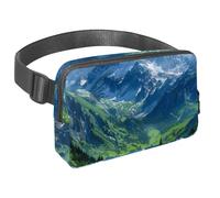 L'avventura senza sforzo ti aspetta, marsupio da viaggio per uomini e donne, una borsa a tracolla per corsa, passeggiate, escursionismo e ciclismo, paesaggio di mezzanotte, Multicolore#05,
