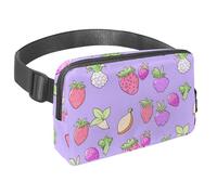 L'avventura senza sforzo ti aspetta, marsupio da viaggio per uomini e donne, una borsa a tracolla per corsa, passeggiate, escursionismo e ciclismo, motivo frutta viola, Multicolore#02,