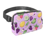 L'avventura senza sforzo ti aspetta, marsupio da viaggio per uomini e donne, una borsa a tracolla per corsa, passeggiate, escursionismo e ciclismo, motivo frutta viola, Multicolore#01,