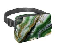 L'avventura senza sforzo ti aspetta, marsupio da viaggio per uomini e donne, una borsa a tracolla per corsa, passeggiate, escursionismo e ciclismo, texture marmo verde, Multicolore#08,