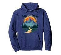 L'avventura Ti aspetta: esplorazione all'aperto di Jackson Hole Mountain Felpa con Cappuccio, Unisex per Adulti, Navy, L
