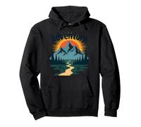 L'avventura Ti aspetta: esplorazione all'aperto di Jackson Hole Mountain Felpa con Cappuccio, Unisex per Adulti, Nero, XXL