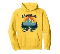L'avventura Ti aspetta: esplorazione all'aperto di Jackson Hole Mountain Felpa con Cappuccio, Unisex per Adulti, Limone, XL