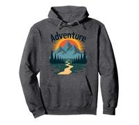 L'avventura Ti aspetta: esplorazione all'aperto di Jackson Hole Mountain Felpa con Cappuccio, Unisex per Adulti, Grigio Scuro, XL