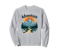 L'avventura Ti aspetta: esplorazione all'aperto di Jackson Hole Mountain Felpa, Unisex per Adulti, Grigio Melange, XL