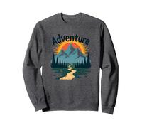 L'avventura Ti aspetta: esplorazione all'aperto di Jackson Hole Mountain Felpa, Unisex per Adulti, Grigio Scuro, L