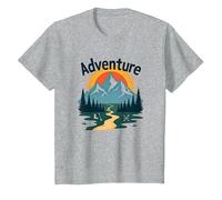 L'avventura Ti aspetta: esplorazione all'aperto di Jackson Hole Mountain Maglietta, Bambini, Grigio Melange, 12 Anni