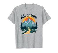 L'avventura Ti aspetta: esplorazione all'aperto di Jackson Hole Mountain Maglietta, Uomo, Grigio Melange, M