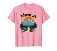 L'avventura Ti aspetta: esplorazione all'aperto di Jackson Hole Mountain Maglietta, Uomo, Rosa, L