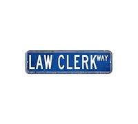 Law Clerk Cartello stradale regalo per impiegato legale Professione Targa in latta 7,6 x 30,5 cm personalizzata in alluminio antiruggine Targa artistica chic in metallo per caffetterie, bar, pub